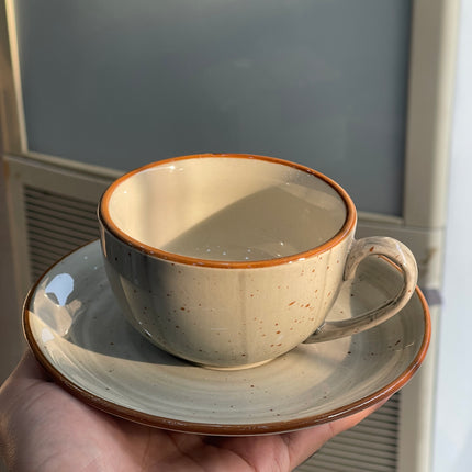Leftover WM Cup Saucer Set (Grey Colorline ) 6 cups 6 saucers ( 220ml )