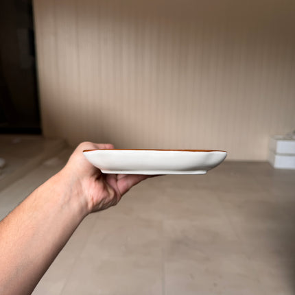 leftover 11.5"x6" YM Rectangular Platter ( Pink Colorline )