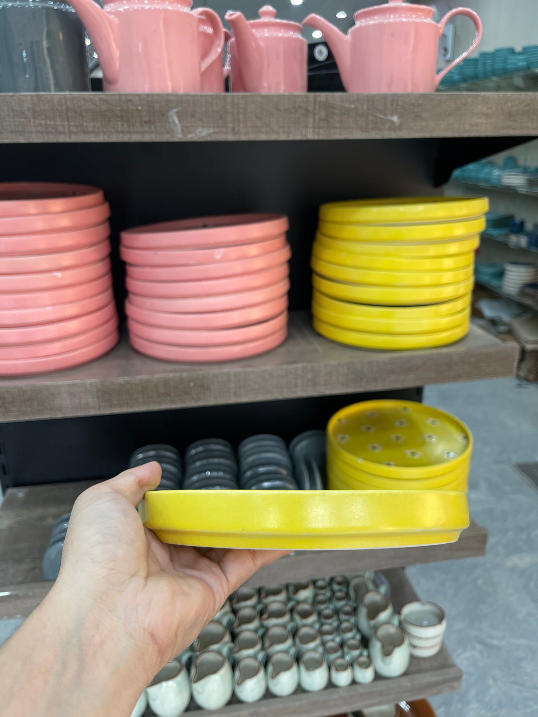 Leftover 8 inch Classic Plate ( Yellow Matte Floral )