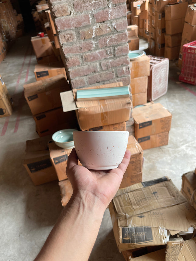 Leftover 4.5 inch NV Bowl ( white matte with brown specks )