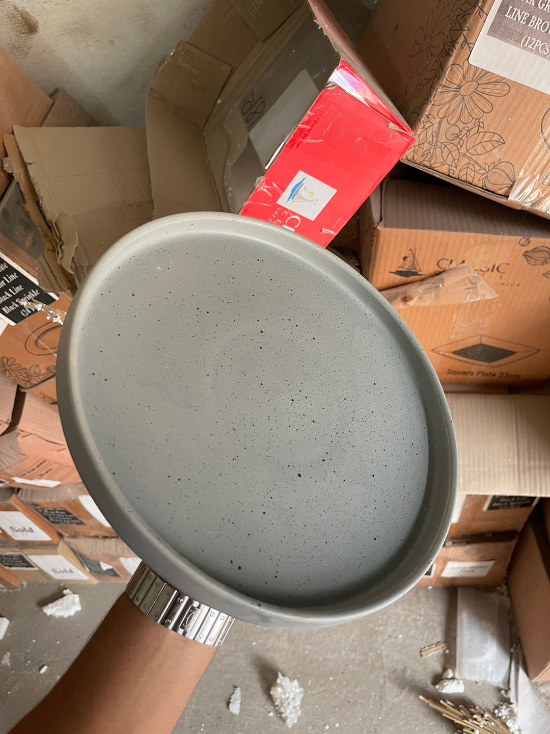 Leftover 10 inch Classic Plate ( Grey Matte with Black Specks )