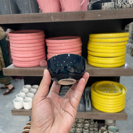 Leftover Round Sauce Ramekin Large ( Peacock Green Colorline Brown line )