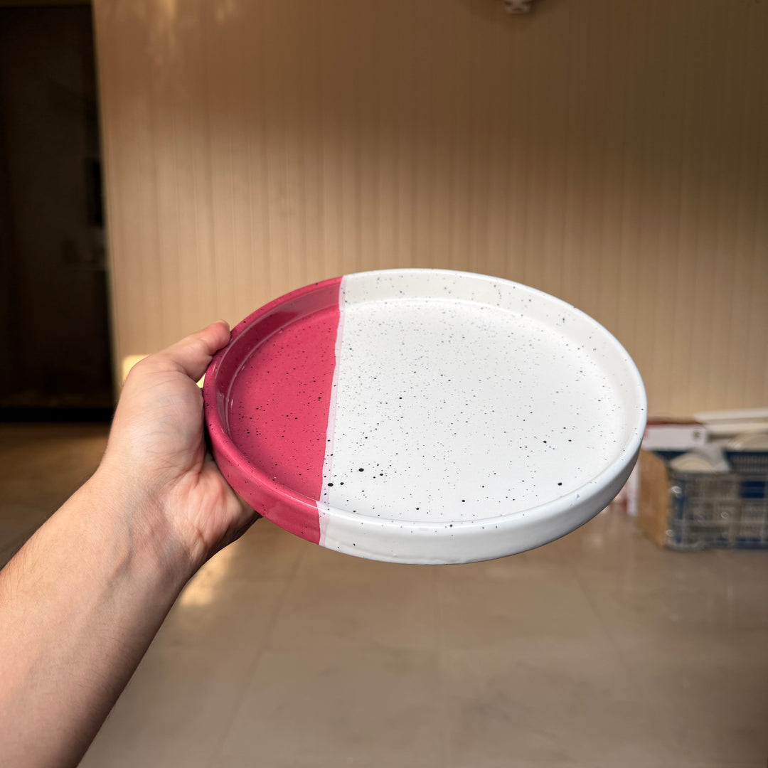 Leftover 8 inch Classic Plate ( Rose Accent )