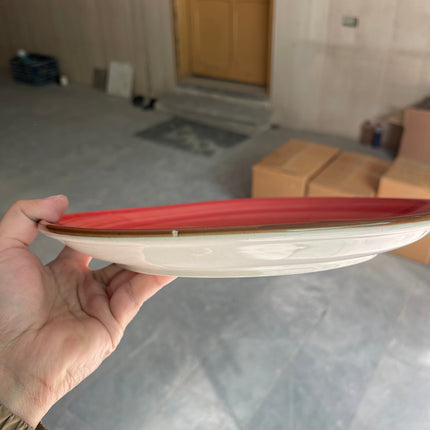 Leftover 11 inch Rimless Plate ( Red Colorline )