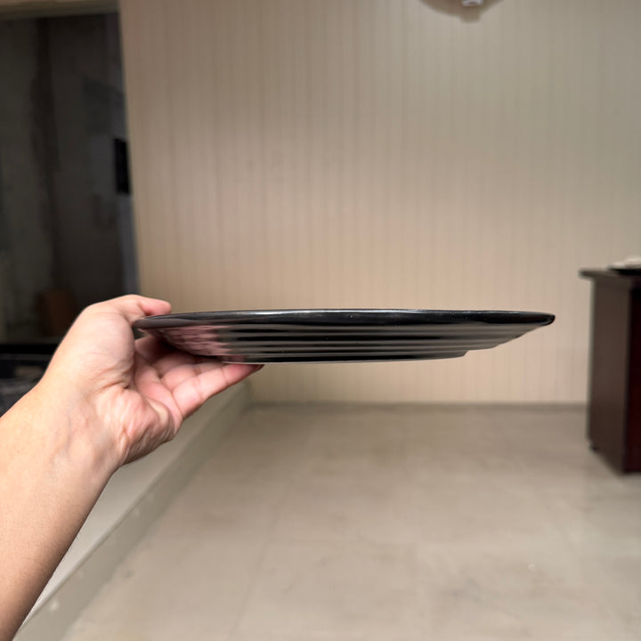 Leftover 10 inch Irregular Spiral Plate ( Textured Glossy Black )