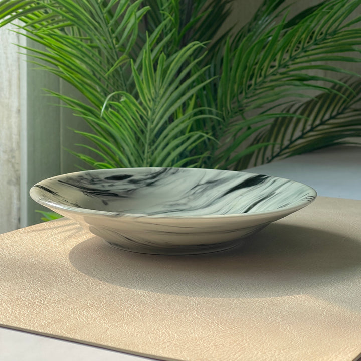 8 inch Deep Gravy Plate ( Black Marble )