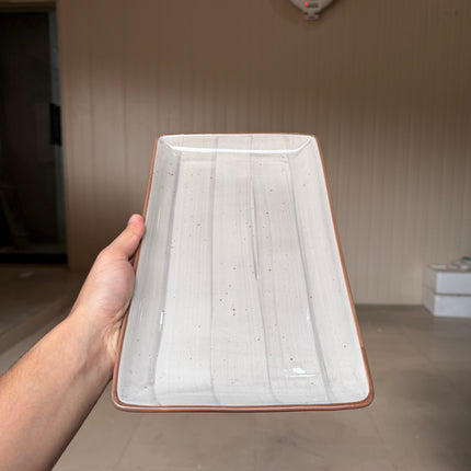 Leftover 12"x7" inch Rectangular Platter ( Grey Colorline )