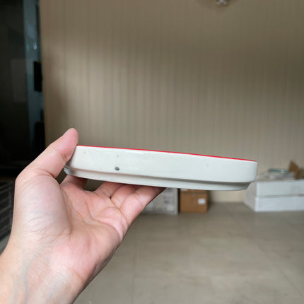 Leftover 8 inch Classic Plate ( Glossy Off-White with Red Hearts )