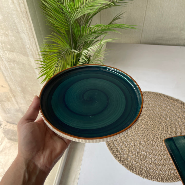 Leftover 8 inch Pebble Edge Plate ( Peacock Green Colorline )