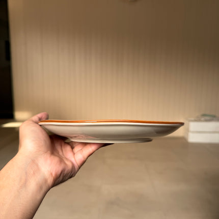 Leftover 8.5 inch Rimless Plate ( Teal Colorline with NO specks )