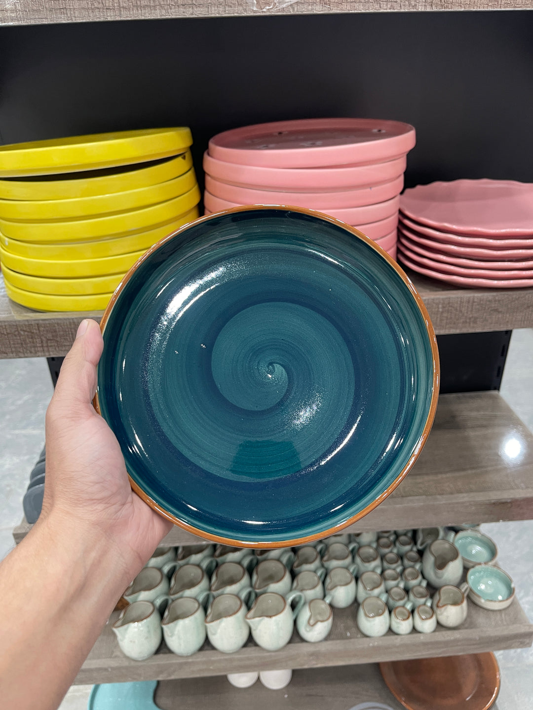 Leftover 8 inch Deep Classic Plate ( Peacock Green Colorline )