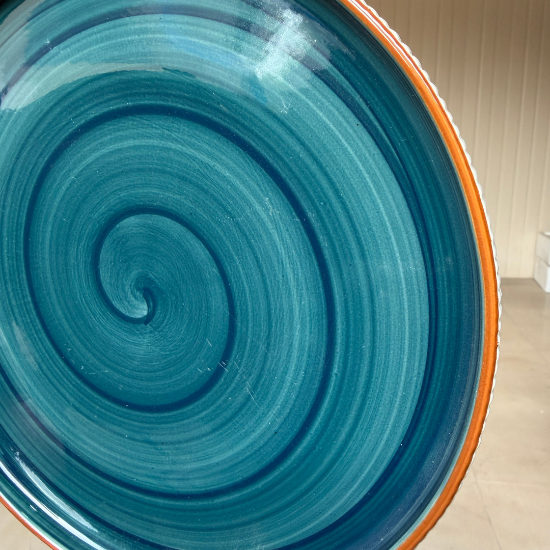 Leftover 10.5 inch Pebble Edge Plate ( Peacock Green Colorline )