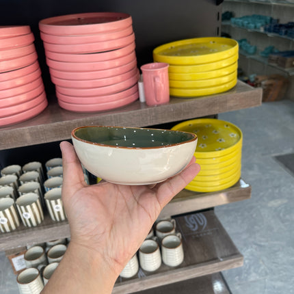 Leftover 6 inch Curved Bowl ( Dark Green Colorline )