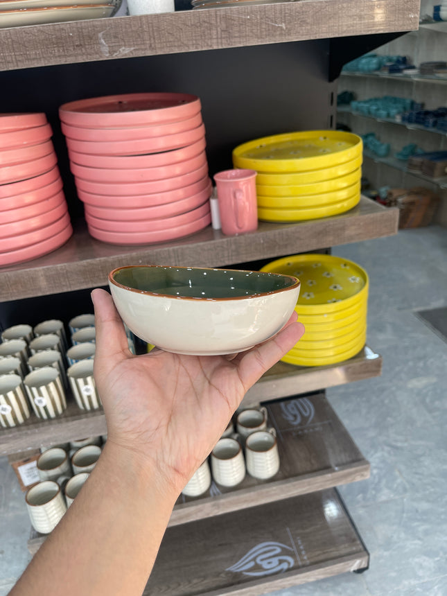 Leftover 6 inch Curved Bowl ( Dark Green Colorline )