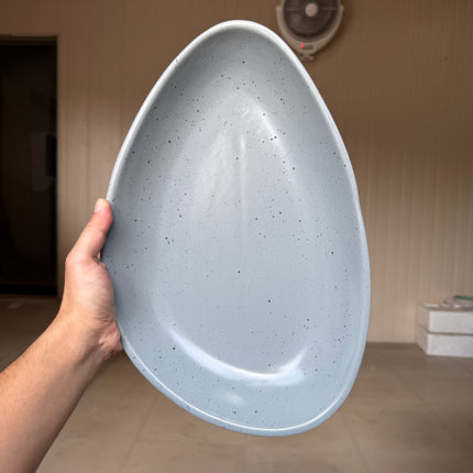 Leftover 15"x 8.5" German Platter ( Grey Matte with Black Specks )