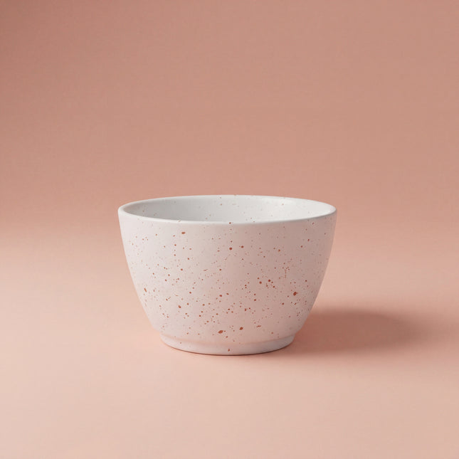 4.5 inch NV Bowl ( White Matte with Brown Specks )
