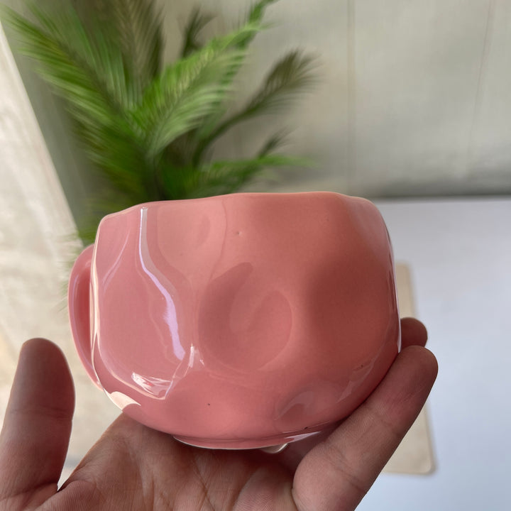 Leftover ( Irregular Shape ) Bubble Cup ( Glossy Pink ) ( 230 ml ) ( 1 piece )