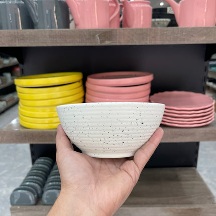 Leftover 5.5 inch Ripple Bowl ( White Matte with Black Specks )