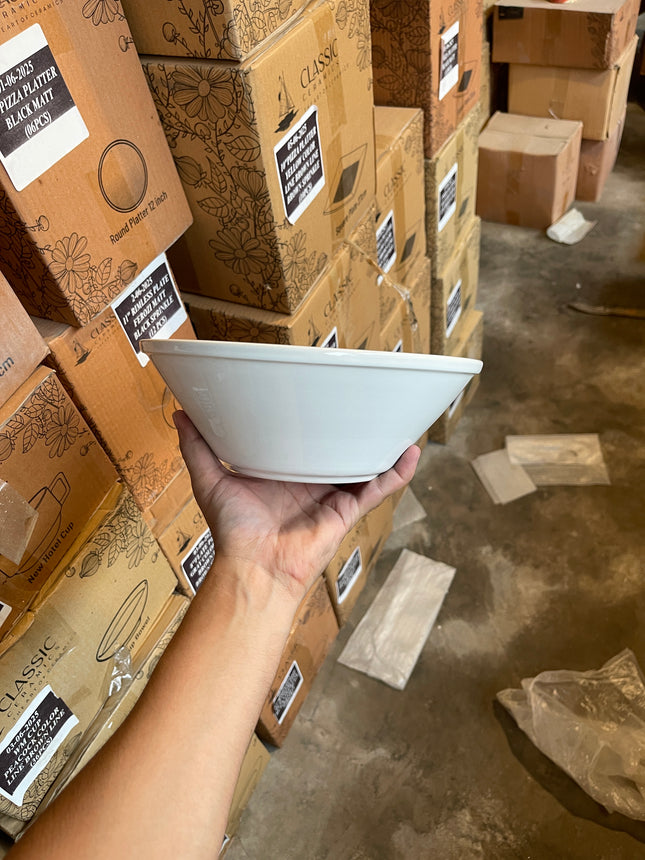 Leftover 9" V Shaped Bowl ( Glossy Off-White )