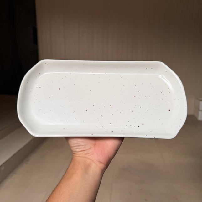 leftover 11.5"x6" YM Rectangular Platter ( Snow Cocoa )