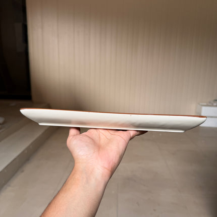 Leftover 12"x7" inch Rectangular Platter ( Teal Colorline )