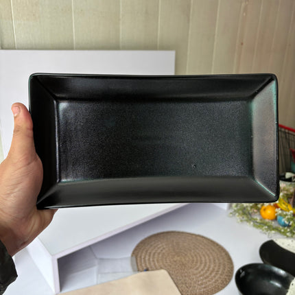 leftover 11.5"x6" Rectangular Platter ( Textured Black Matte )
