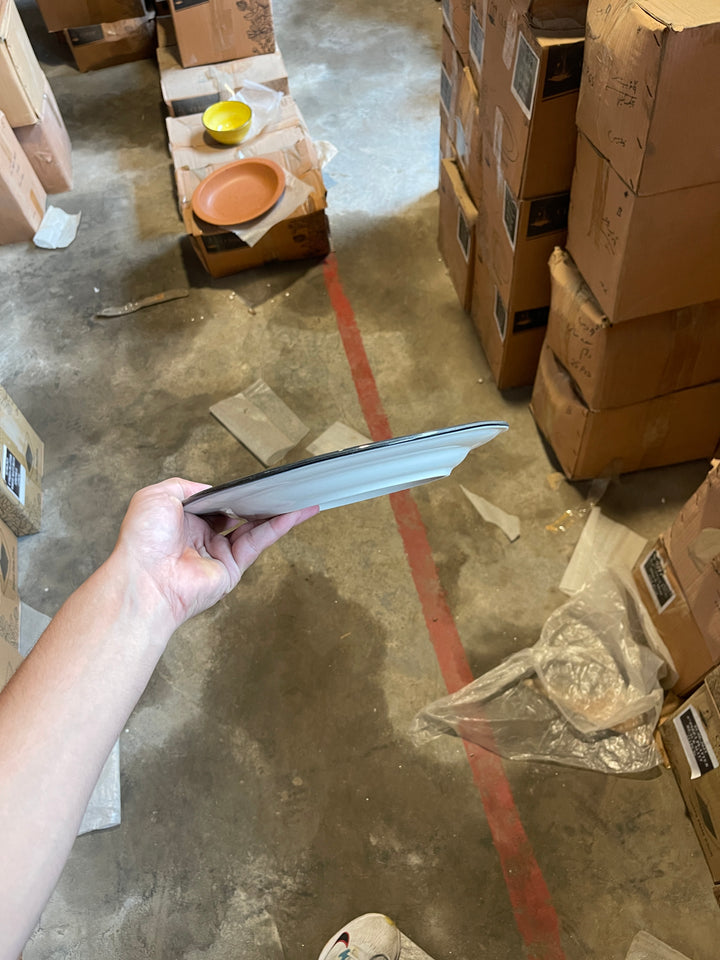 Leftover 10 inch Flat Plate ( Dark Green Colorline with Black Line )