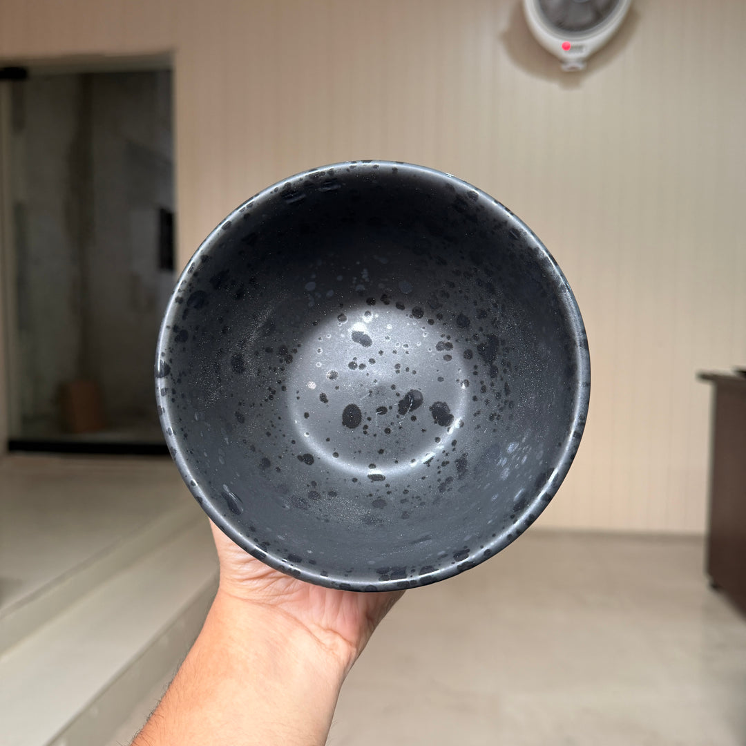 Leftover 5.5 inch Ripple Bowl ( Dull black matte with glossy black specks )