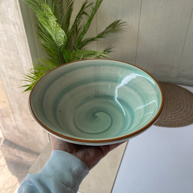 Leftover 9 inch V Shaped Bowl ( Teal Colorline )