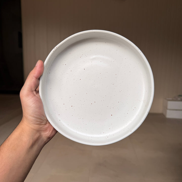 Leftover 8 inch Deep Classic Plate ( Snow Cocoa )
