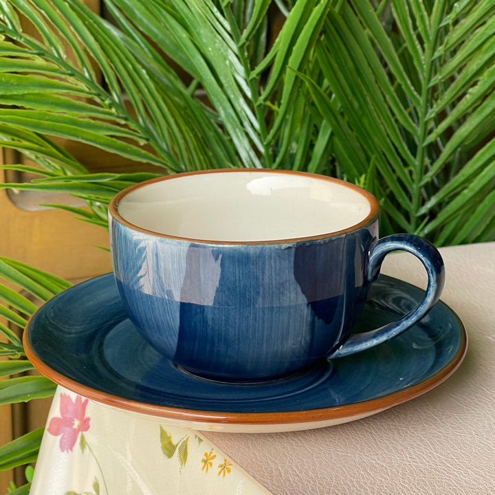 WM Cup with Saucer ( Indigo ) ( 220 ml ) ( 1+1 )