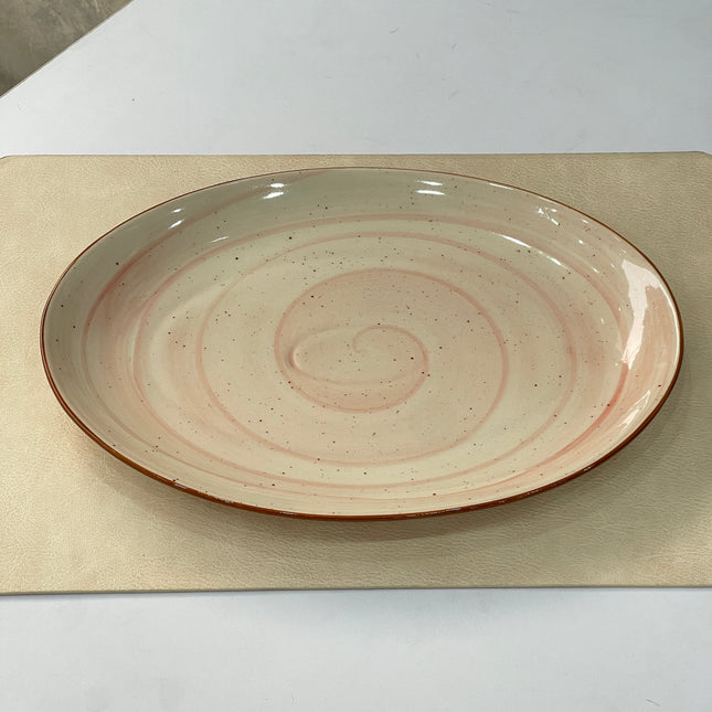 13 inch Rimless Rice Dish ( Pink Colorline )