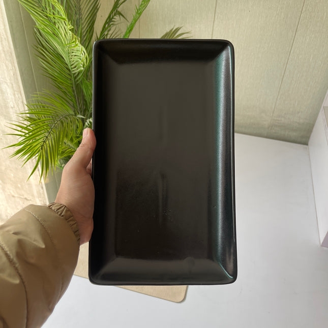 Leftover 12"x7" Rectangular Platter ( Textured Black Matte )