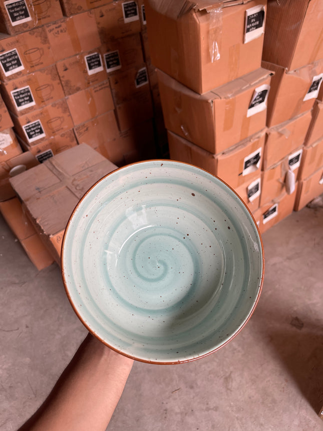 Leftover 9 inch Round Bowl ( Teal Colorline )