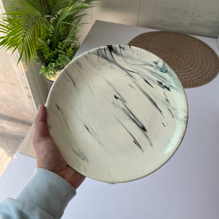 Leftover 8.5 inch Rimless Plate ( Black Marble )
