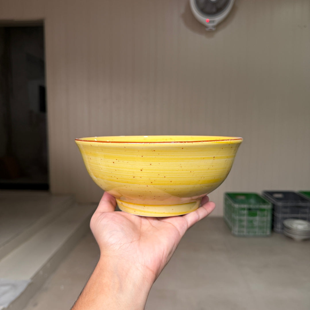 Leftover 8 inch Round Bowl ( Yellow Colorline )