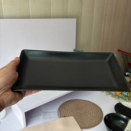 leftover 11.5"x6" Rectangular Platter ( Textured Black Matte )