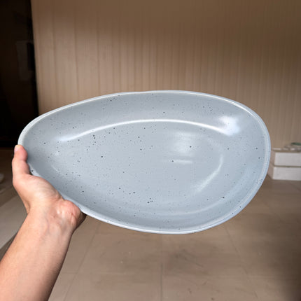 Leftover 15"x 8.5" German Platter ( Grey Matte with Black Specks )