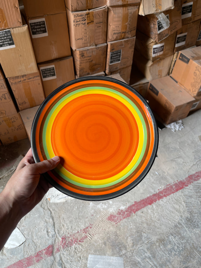 Leftover 10 inch Rimless Plate ( Multi Striped )