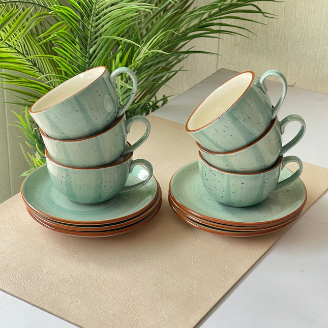 Leftover WM Cup Saucer Set ( Breeze ) 6 cups 6 saucers ( 220ml )