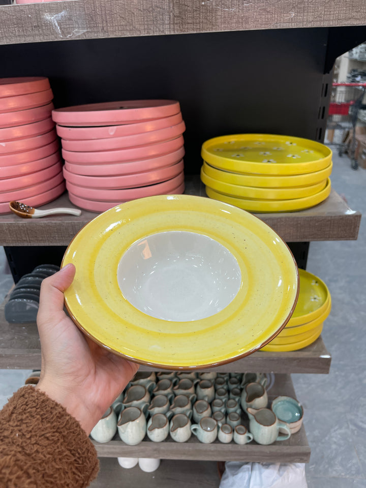 Leftover 9.5 inch Pasta Plate ( Yellow Colorline )