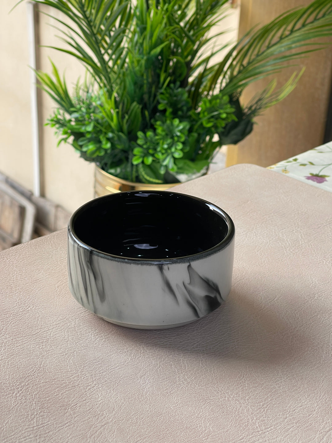 4 inch Soup Bowl ( Black Marble )