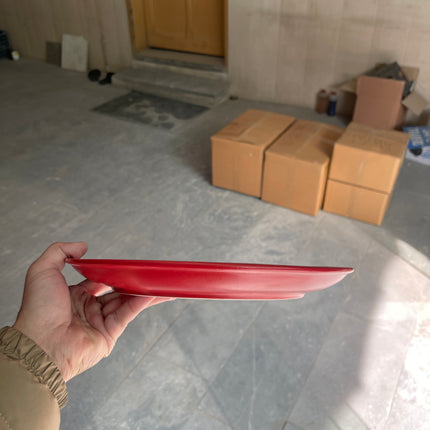 Leftover 11 inch Rimless Plate ( Red Matte )