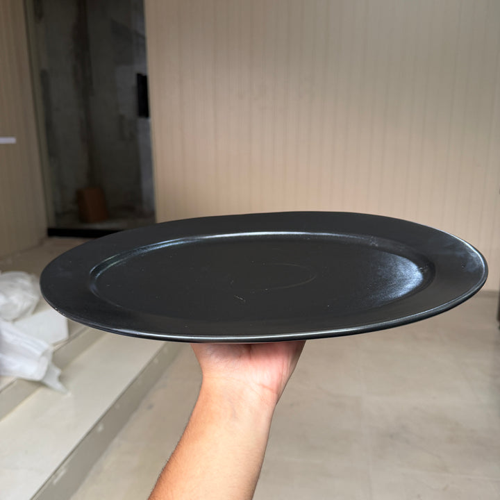 Leftover 15 inch Rice Dish with Rim ( Noir )