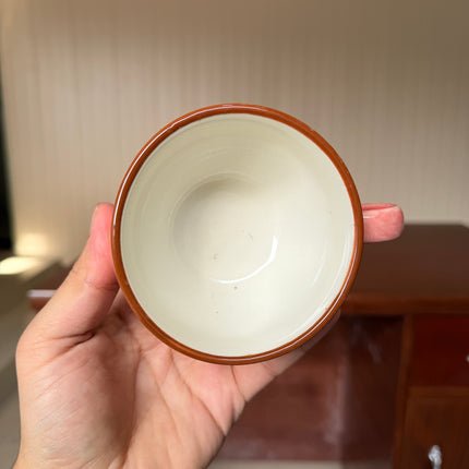 Leftover SS Cup Saucer Set ( Pink Colorline ) 6 cups 6 saucers ( 200 ml )