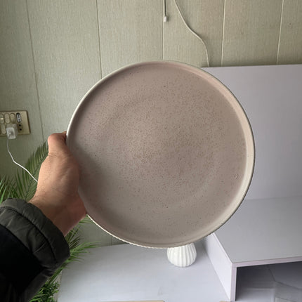 Leftover 10.5 inch Pebble Edge Plate ( Old Rose Matte )
