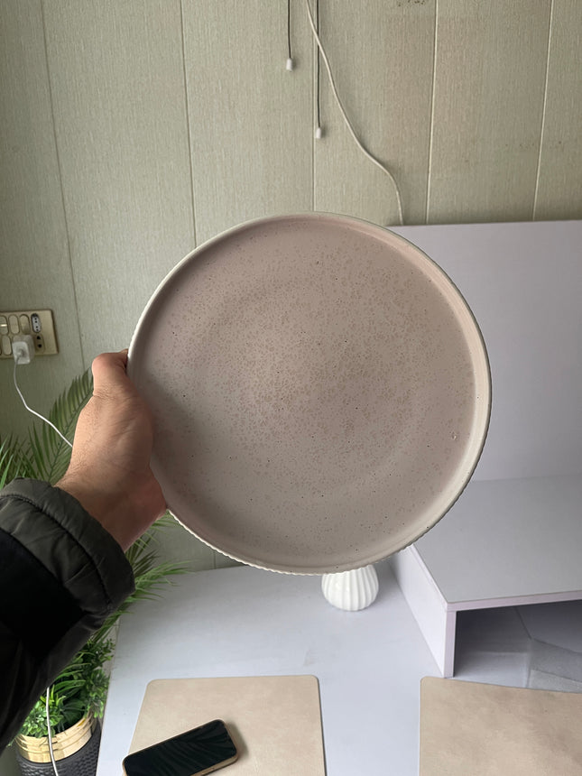 Leftover 10.5 inch Pebble Edge Plate ( Old Rose Matte )