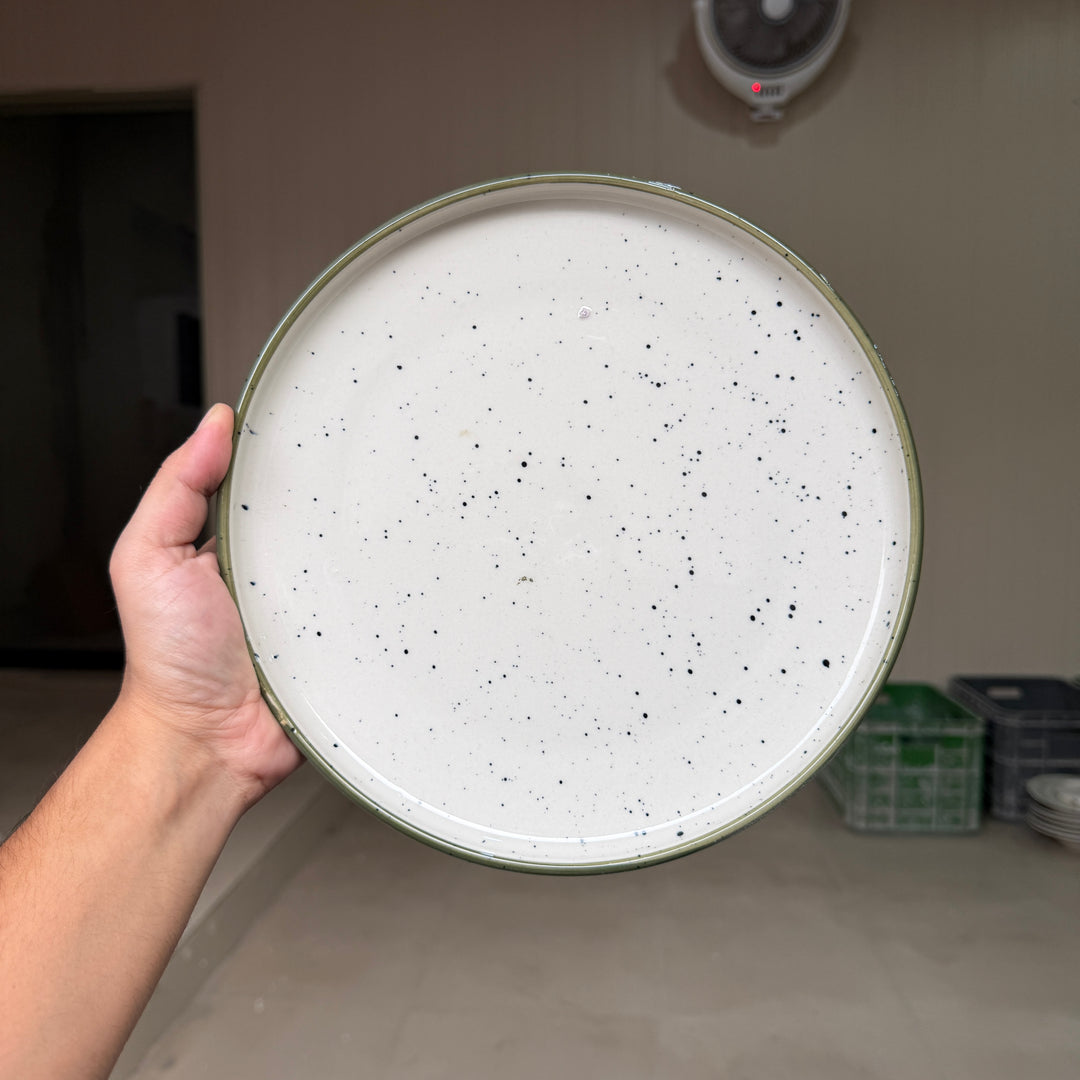 Leftover 10 inch Lite Classic Plate ( Outer Dark Green Colorline )