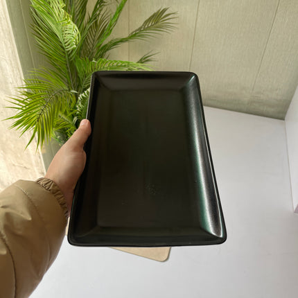 Leftover 12"x7" Rectangular Platter ( Textured Black Matte )
