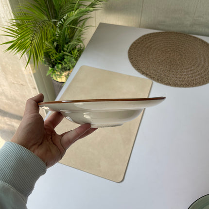 Leftover 9 inch Deep wide Plate ( Peacock Green Colorline )